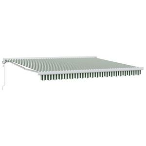 vidaXL Cortina Retractabilă Verde și alb 400 × 300 cm Stofă și Metal imagine