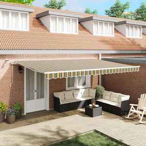 vidaXL Cortina Retractabilă Verde și galben 500 × 300 cm imagine