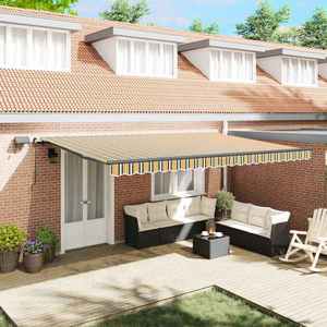 vidaXL Cortina Retractabilă Verde și galben 500 ×300 cm țesătură imagine