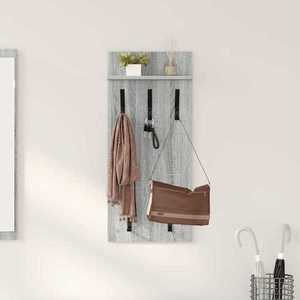 vidaXL Răcător de paltoane montat pe perete Gri Sonoma 40 x 10 x 90 cm imagine
