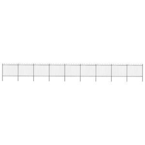 vidaXL Gard de grădină cu vârf circular din oțel 1603, 5x150 cm, negru imagine