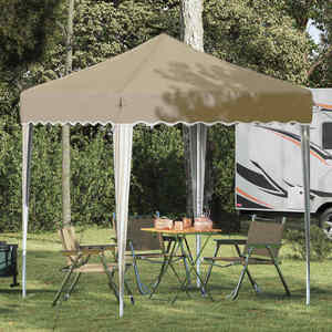 vidaXL Cort de Petrecere Pop-up Crem 195 x 195 x 245 cm imagine