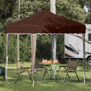 vidaXL Cort de Petrecere Pop-up Maro 195 x 195 x 245 cm imagine