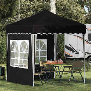 vidaXL Cort de Petrecere Pop-up Negru 195 x 195 x 245 cm imagine