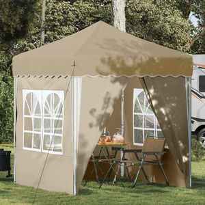 vidaXL Cort de Petrecere Pop-up Crem 195 x 195 x 245 cm imagine