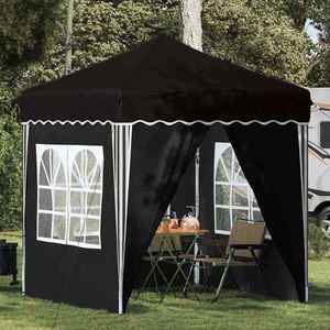vidaXL Cort de Petrecere Pop-up Negru 195 x 195 x 245 cm imagine