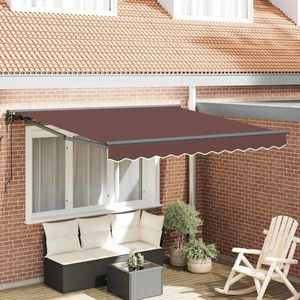 vidaXL Cadru de copertină Maro 350 x 250 cm Poliester cu Acoperire PU imagine