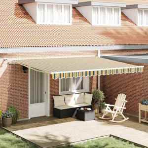 vidaXL Cortina Retractabilă Verde și galben 450 × 350 cm imagine