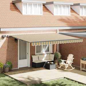 vidaXL Cortina Retractabilă Verde și galben 450 ×350 cm țesătură imagine
