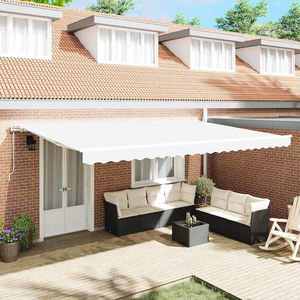 vidaXL Cort electric retractabil Alb 500 × 350 cm imagine