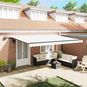 vidaXL Cortina Retractabilă Manual Alb 500 ×350 cm țesătură imagine