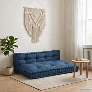 vidaXL Perna pentru canapea pe palet 2 pcs Indigo 120 x 80 x 38 cm imagine