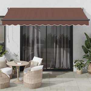 vidaXL Copertina retractabilă automat, maro, 350x250 cm imagine