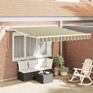 vidaXL Cortina Retractabilă Verde și galben 300 x 250 cm imagine