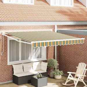 vidaXL Copertină Manual Verde și galben 300 x 250 x 165 cm Poliester imagine