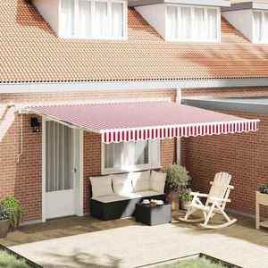vidaXL Cortina Retractabilă Roșu și Alb 400 × 350 cm imagine