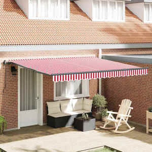vidaXL Cortina Retractabilă Roșu și Alb 400 × 350 cm imagine