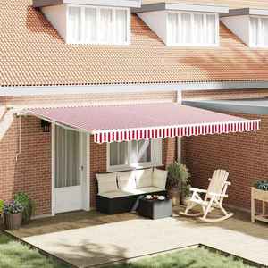 vidaXL Cortina Retractabilă Roșu și Alb 450 × 300 cm imagine