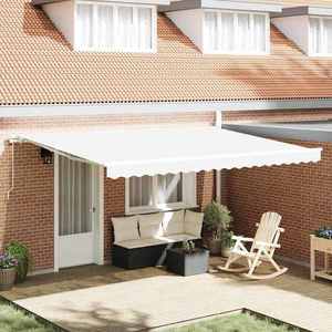 vidaXL Copertină Manual Alb 450 x 350 x 165 cm Poliester imagine