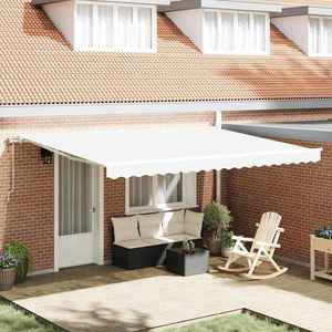 vidaXL Cort electric retractabil Alb 450 × 350 cm imagine