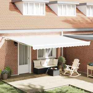 vidaXL Cortina Retractabilă Alb 450 × 350 cm Poliester și metal imagine