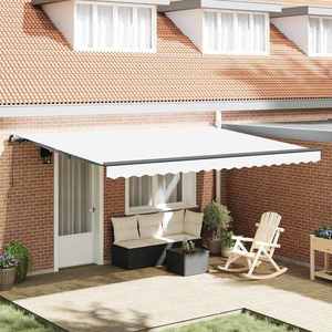 vidaXL Cortina Retractabilă Manual Alb 450 × 350 cm Poliester și oțel imagine
