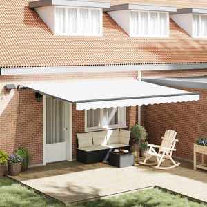vidaXL Cortina Retractabilă Manual Alb 450 ×350 cm țesătură imagine