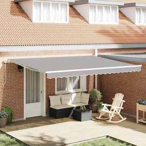 vidaXL Copertină Manual Gri deschis 450 x 350 x 165 cm Poliester imagine