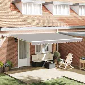 vidaXL Cortina Retractabilă Manual Gri deschis 450 × 350 cm imagine