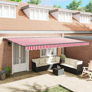 vidaXL Cadru de copertină Roșu și Alb 500 × 300 cm imagine