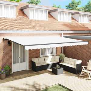 vidaXL Cortina Retractabilă Alb 500 × 300 cm Țesătură și Aluminiu imagine