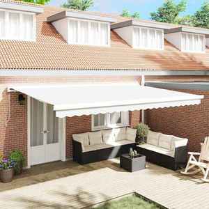 vidaXL Cortina Retractabilă Alb 500 × 300 cm Stofă și Metal imagine