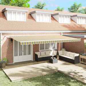 vidaXL Cortina Retractabilă Verde și galben 600 × 300 cm imagine