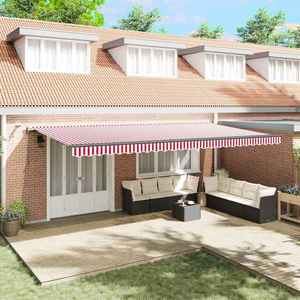 vidaXL Țesătură pentru copertină cu Roșu și Alb 600 × 350 cm Poliester imagine