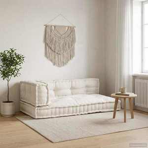 vidaXL Perna pentru canapea pe palet 3 pcs Crem 120 x 80 x 34 cm imagine