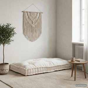 vidaXL Perna pentru canapea pe palet Crem 120 x 80 x 12 cm Țesătură imagine