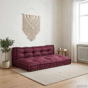 vidaXL Perna pentru canapea pe palet 2 pcs Bordo 120 x 80 x 38 cm imagine