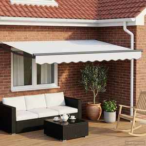 vidaXL Copertină retractabilă Alb 3, 5 x 2 m 100% Poliester și Aluminiu imagine