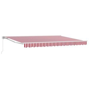 vidaXL Copertină retractabilă manuală Roșu și Alb 4 × 3, 5 m imagine