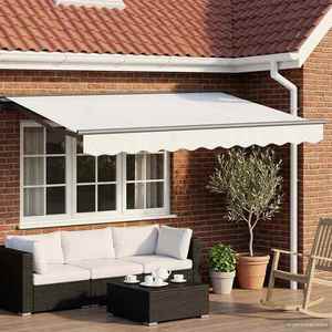 vidaXL Copertină retractabilă manuală Alb 3, 5 x 2 m imagine