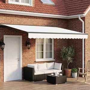 vidaXL Copertină retractabilă manuală Alb 4, 5 × 3, 5 m imagine