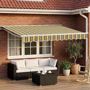 vidaXL Cort electric retractabil Verde și galben 3 x 2, 5 m imagine