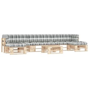 vidaXL Set mobilier de grădină cu perne, 6 piese, lemn pin tratat imagine