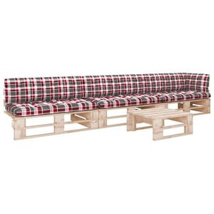 vidaXL Set mobilier paleți cu perne, 4 piese, lemn de pin tratat imagine