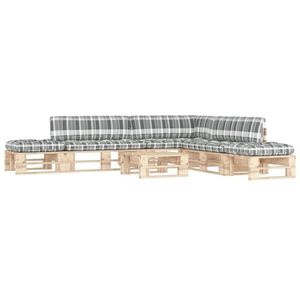 vidaXL Set mobilier de grădină cu perne, 6 piese, lemn pin tratat imagine