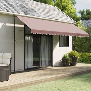 vidaXL Pânză de rezervă copertină, dungi maro, 4, 5 m imagine