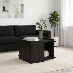 vidaXL Masă de cafea Stejar Negru 50, 5 x 50 x 33 cm Lemn prelucrat imagine