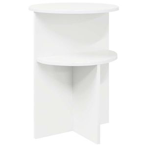 vidaXL Masă laterală cu depozitare Alb Ø 39, 5 x 55 cm Lemn prelucrat imagine