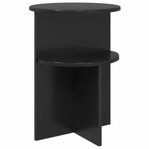 vidaXL Masă laterală Stejar Negru Ø 39, 5 x 55 cm Lemn prelucrat imagine