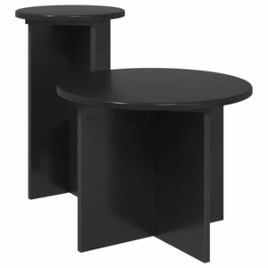 vidaXL Set măsuțe laterale 2 pcs Stejar Negru Lemn prelucrat imagine